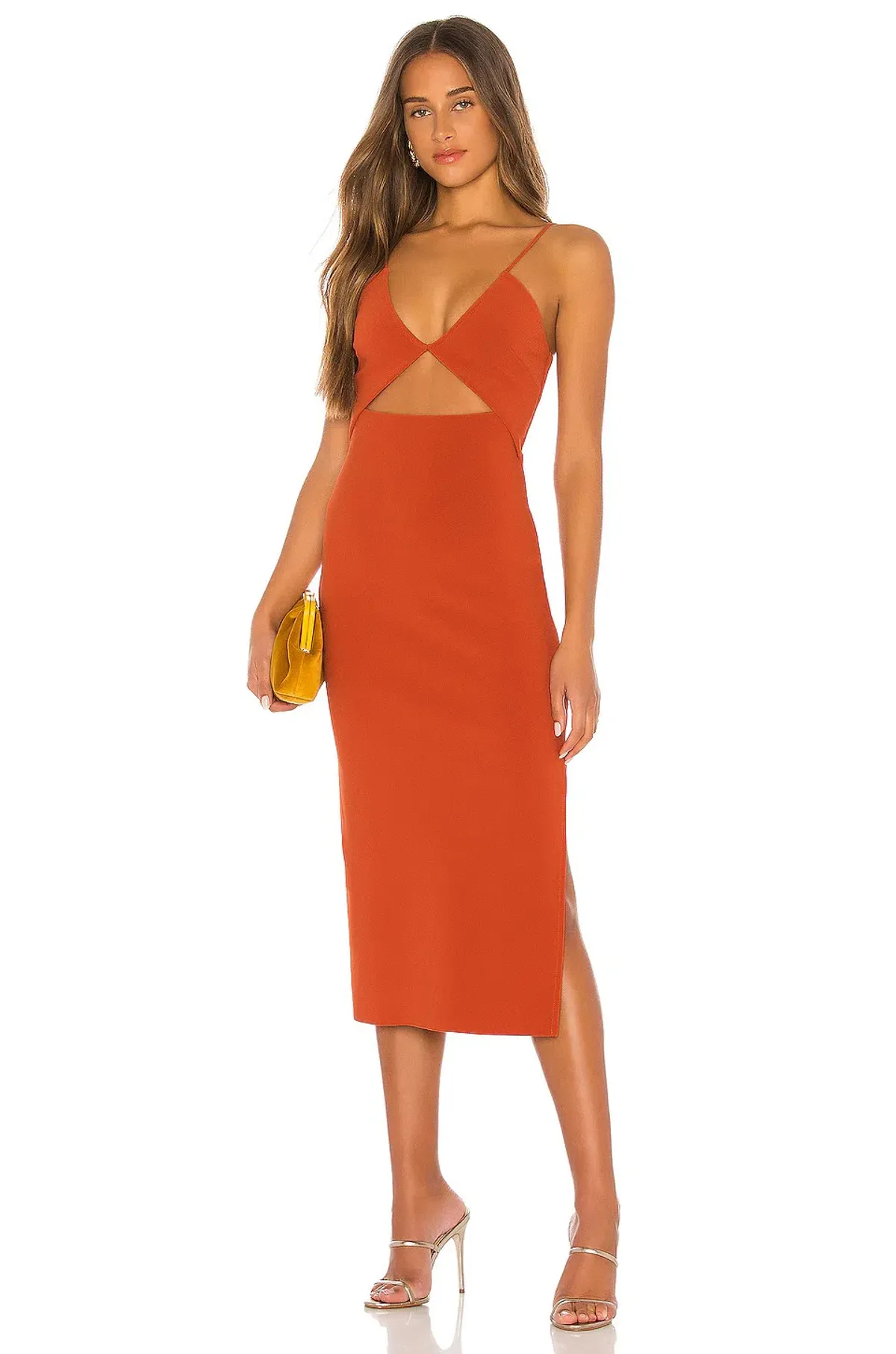 Bec & Bridge Ruby Midi Dress Rust Size 12  for rent on The Volte - main image