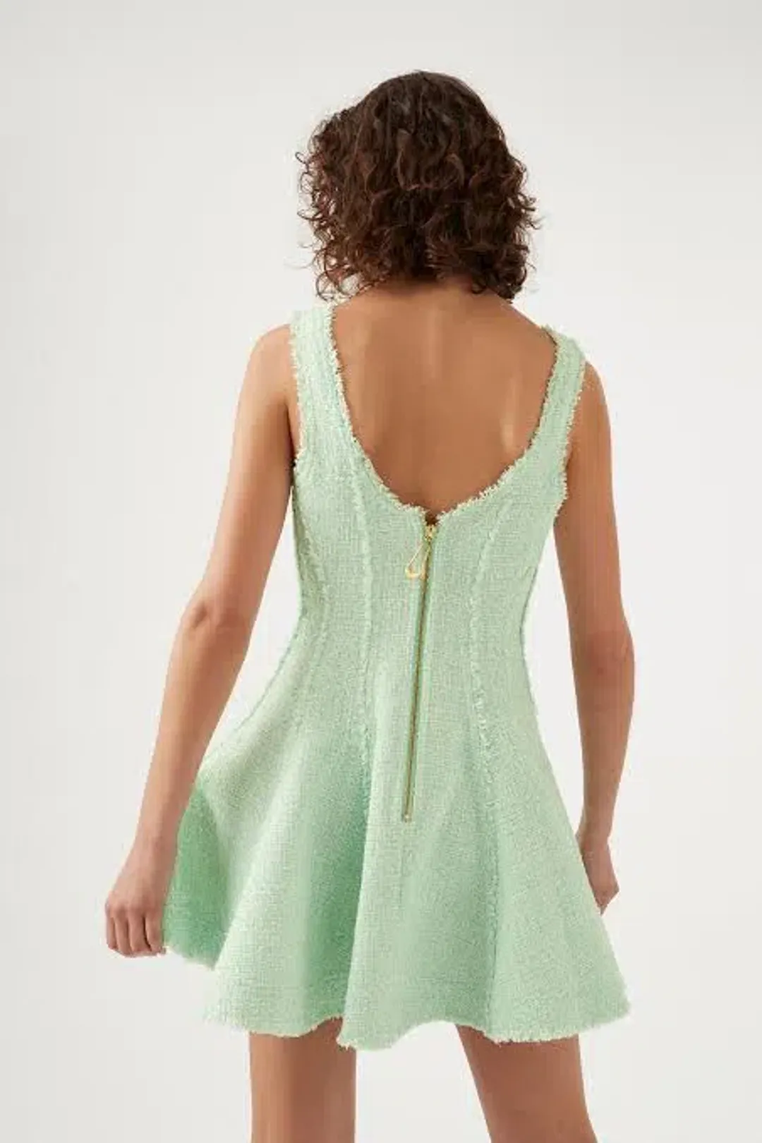Aje Anais Boucle Mini Dress in Peppermint Green Size 8 / S for rent on The Volte - main image