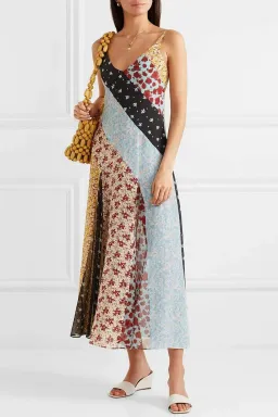 Rixo Denise Patchwork Dress Floral Size 8 for rent on The Volte - image 1