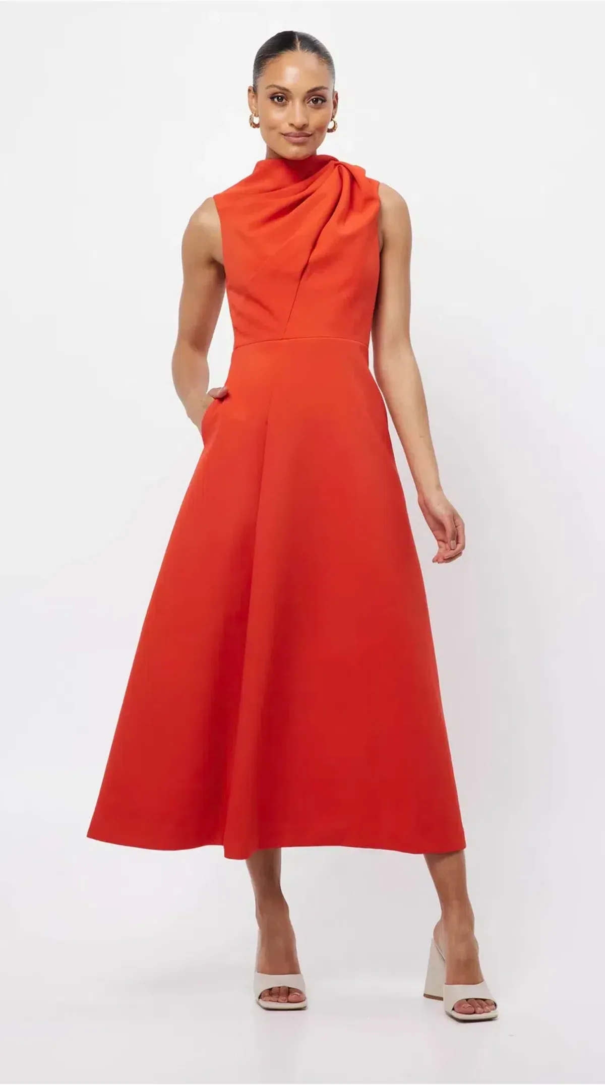 Mossman Cosmic Midi Dress Chili Size 8 for rent on The Volte - main image