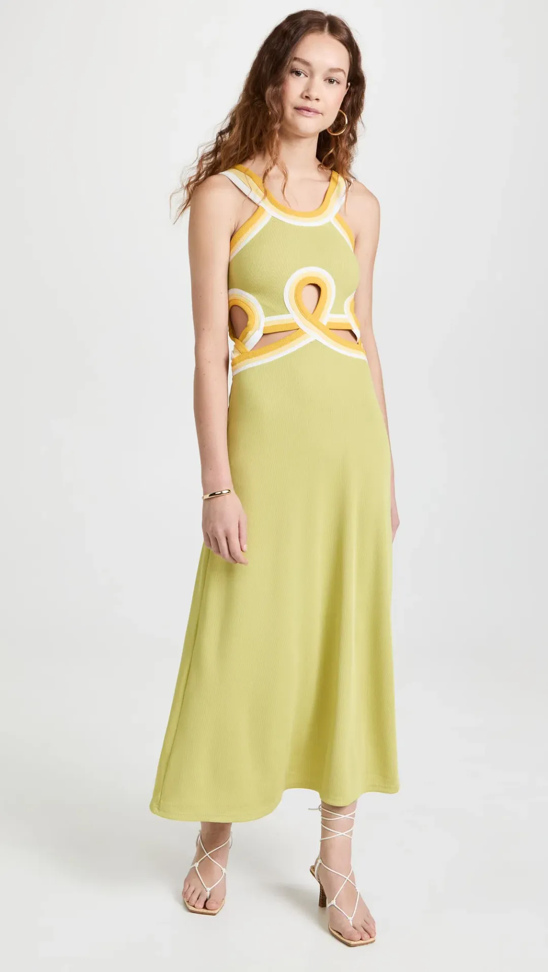 Christopher Esber Looped Verner Bind Dress Green Size 8 for rent on The Volte - main image