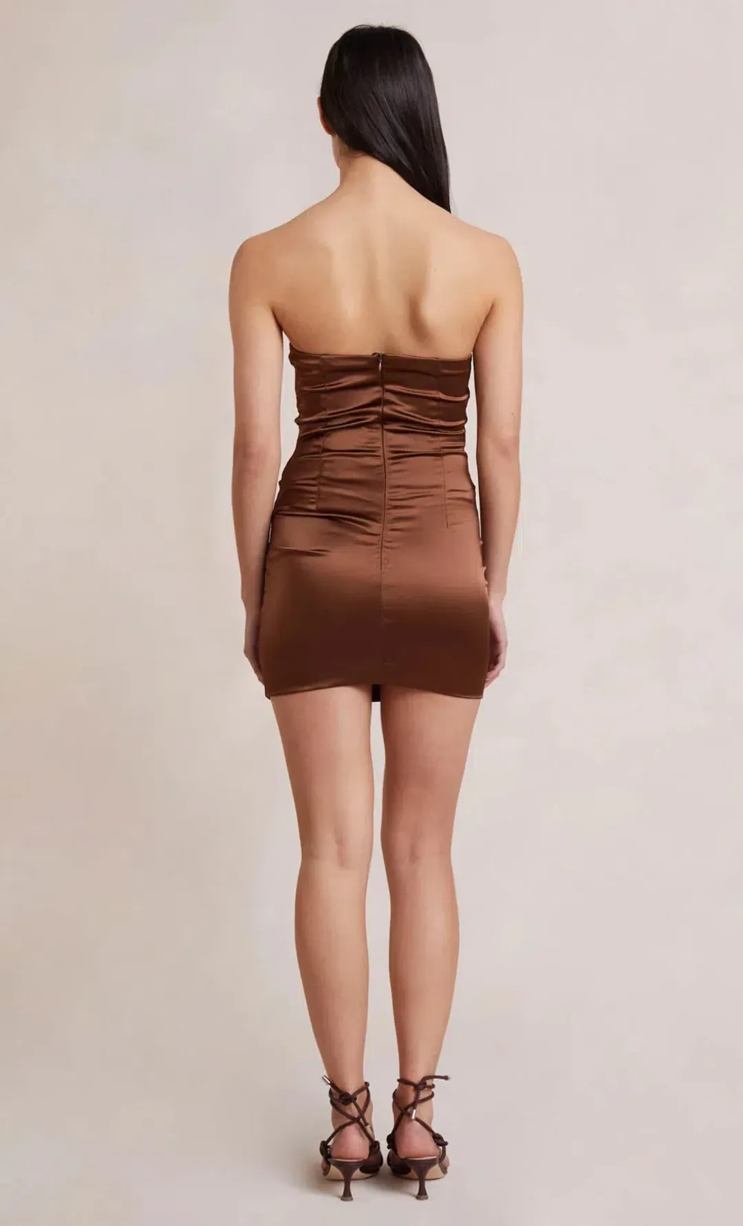 Bec and Bridge Heather Mini Dress Brown Size 8 for rent on The Volte - main image