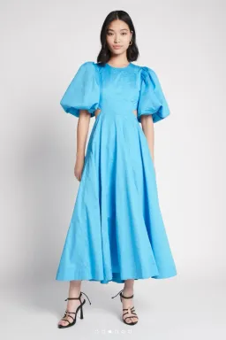 Aje Fallingwater Cut Out Midi Dress Cerulean Blue Size 10 / M for rent on The Volte - image 2