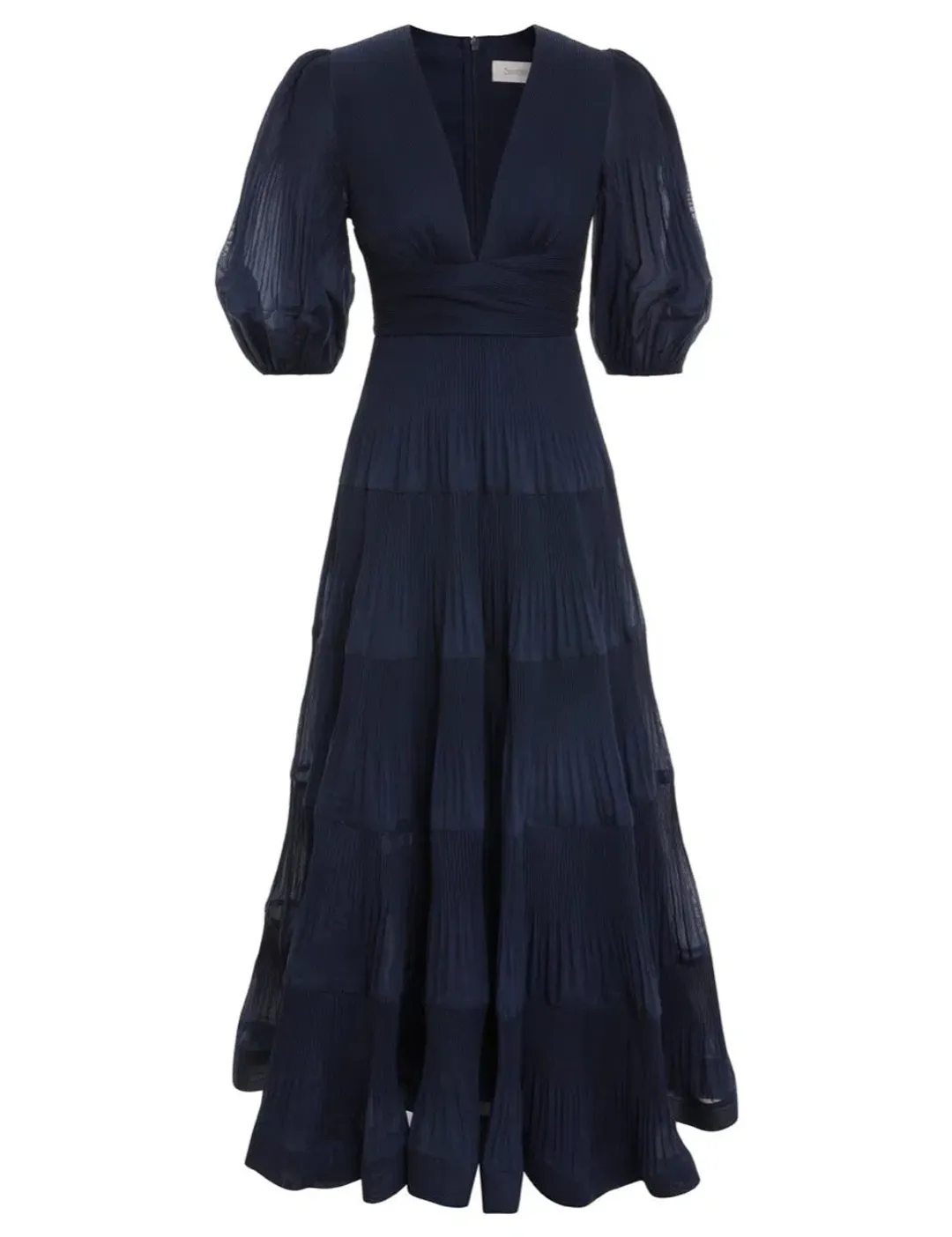 Zimmermann Pleated Midi Dress Navy Size 4 / Au 16 for rent on The Volte - main image
