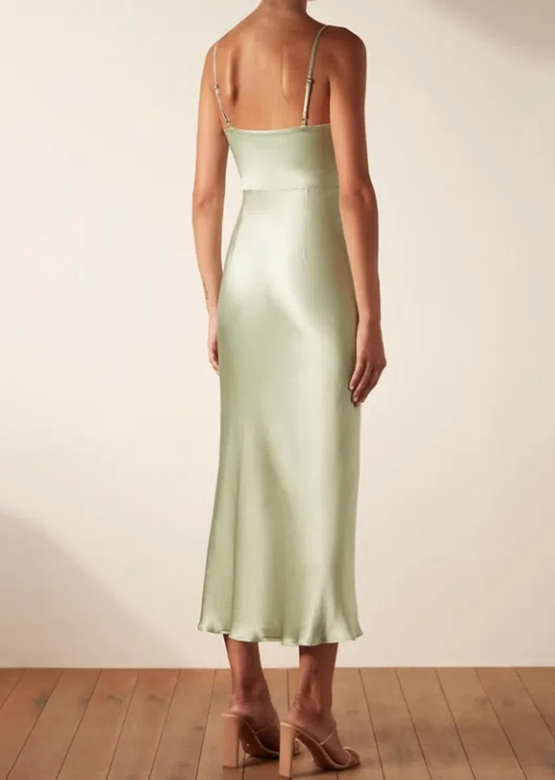 Shona Joy Felicity Lace Up Midi Dress Thyme Green Size 10 / M for rent on The Volte - main image