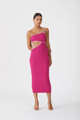 San Sloane Nathalya Midi Dress Pink Size 6 / XS for rent on The Volte - image 1