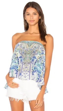 Camilla Porcelain Paradise Strapless Top Size 10 for rent on The Volte - image 2