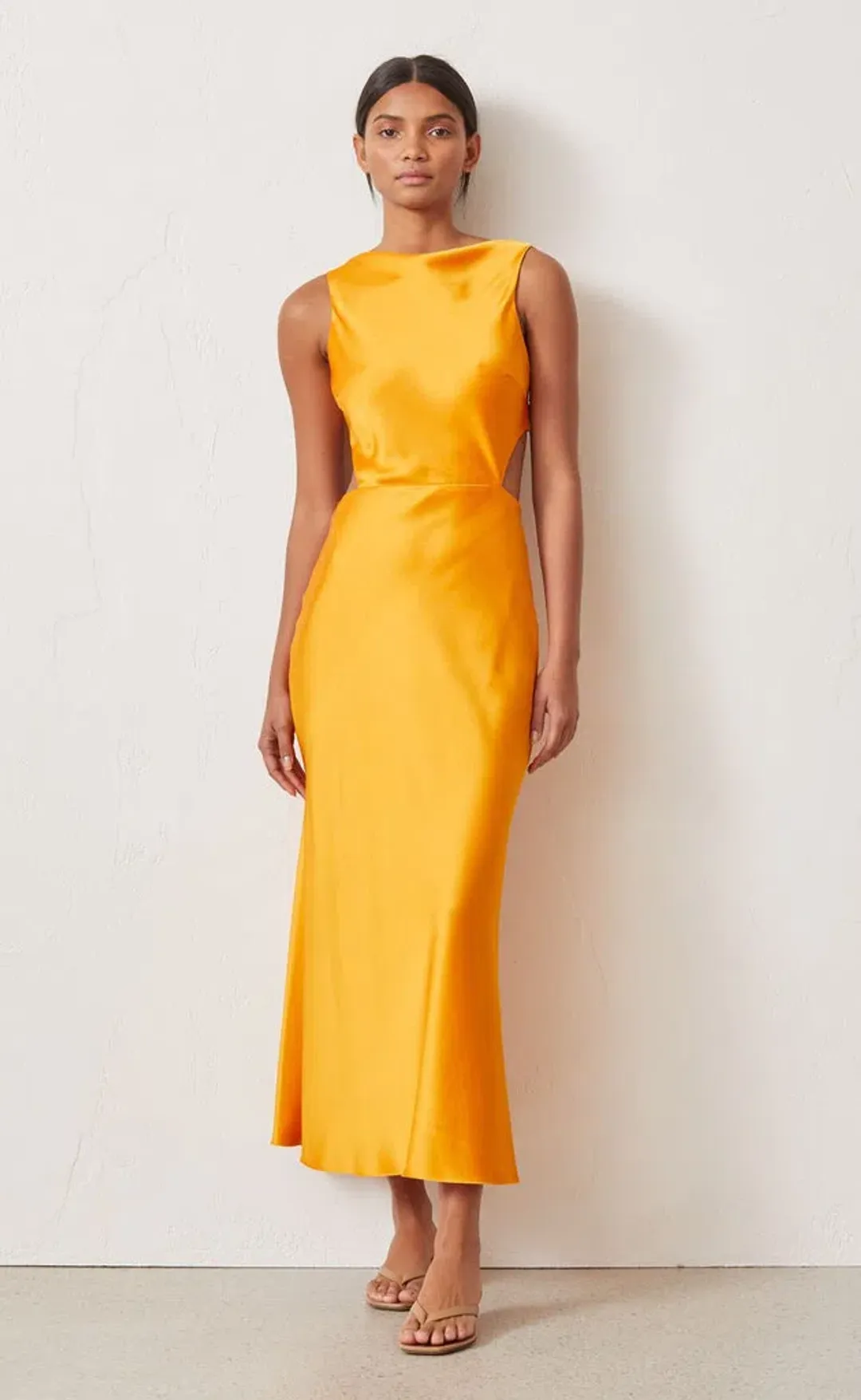 Bec & Bridge Seraphine Cut out Midi Dress Tangerine Size 8  for rent on The Volte - main image