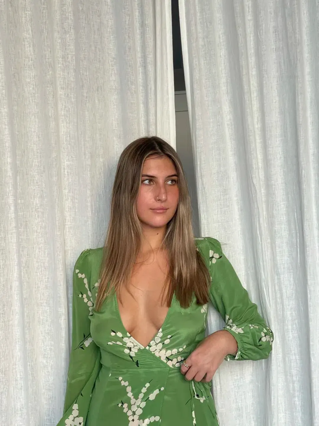 Realisation Par Violette Midi Dress Summer Loving Green Size XS/Au 6 for rent on The Volte - main image