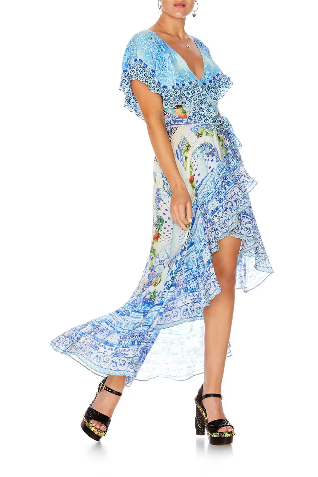 Camilla Frill Sleeve Long Dress A Night To Remember Size 8  for rent on The Volte - main image