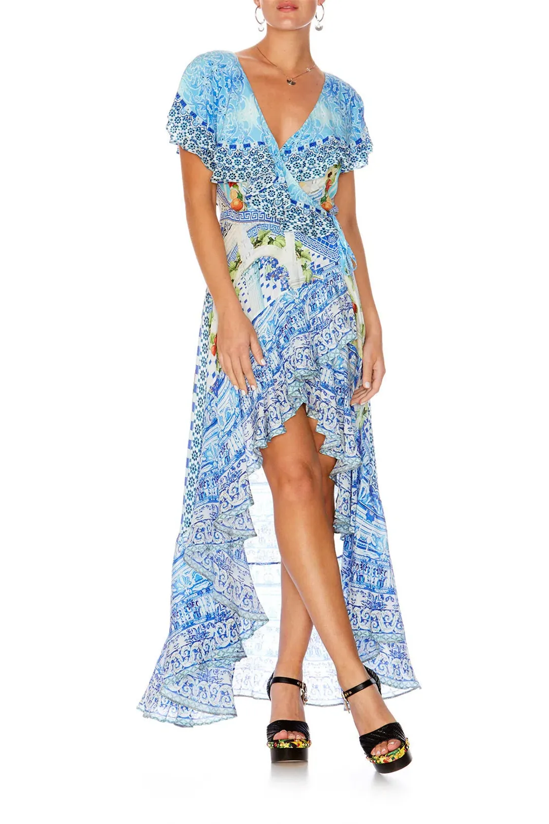Camilla Frill Sleeve Long Dress A Night To Remember Size 8  for rent on The Volte - main image