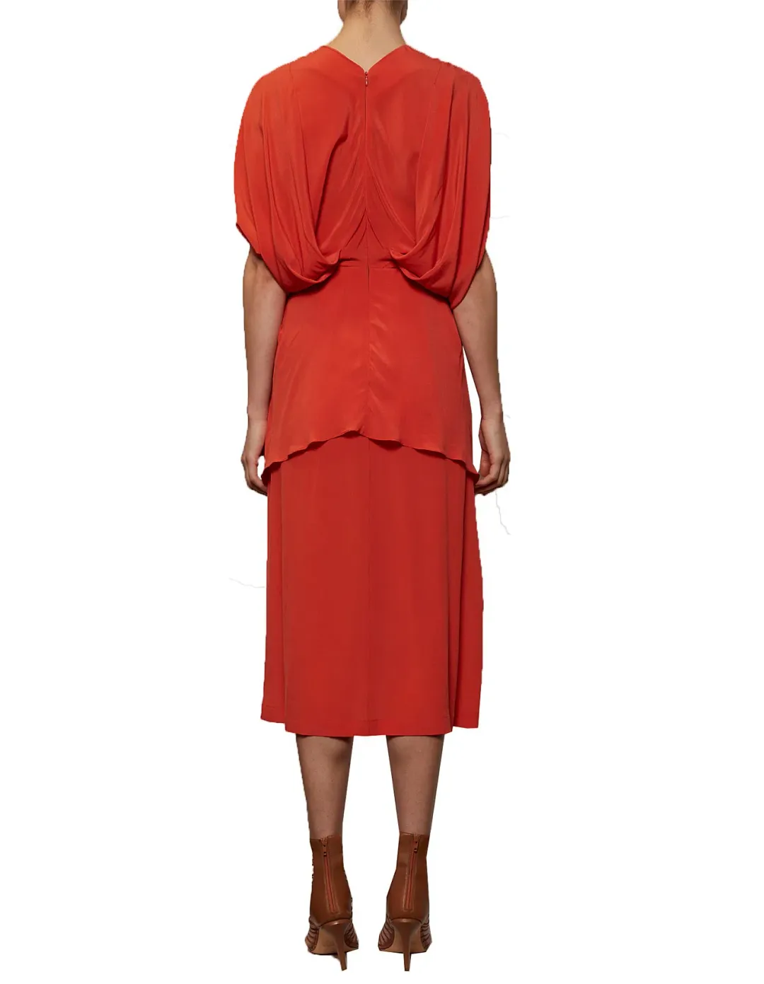 KITX Nature Cape Silk Dress in Melon Size 8 for rent on The Volte - main image