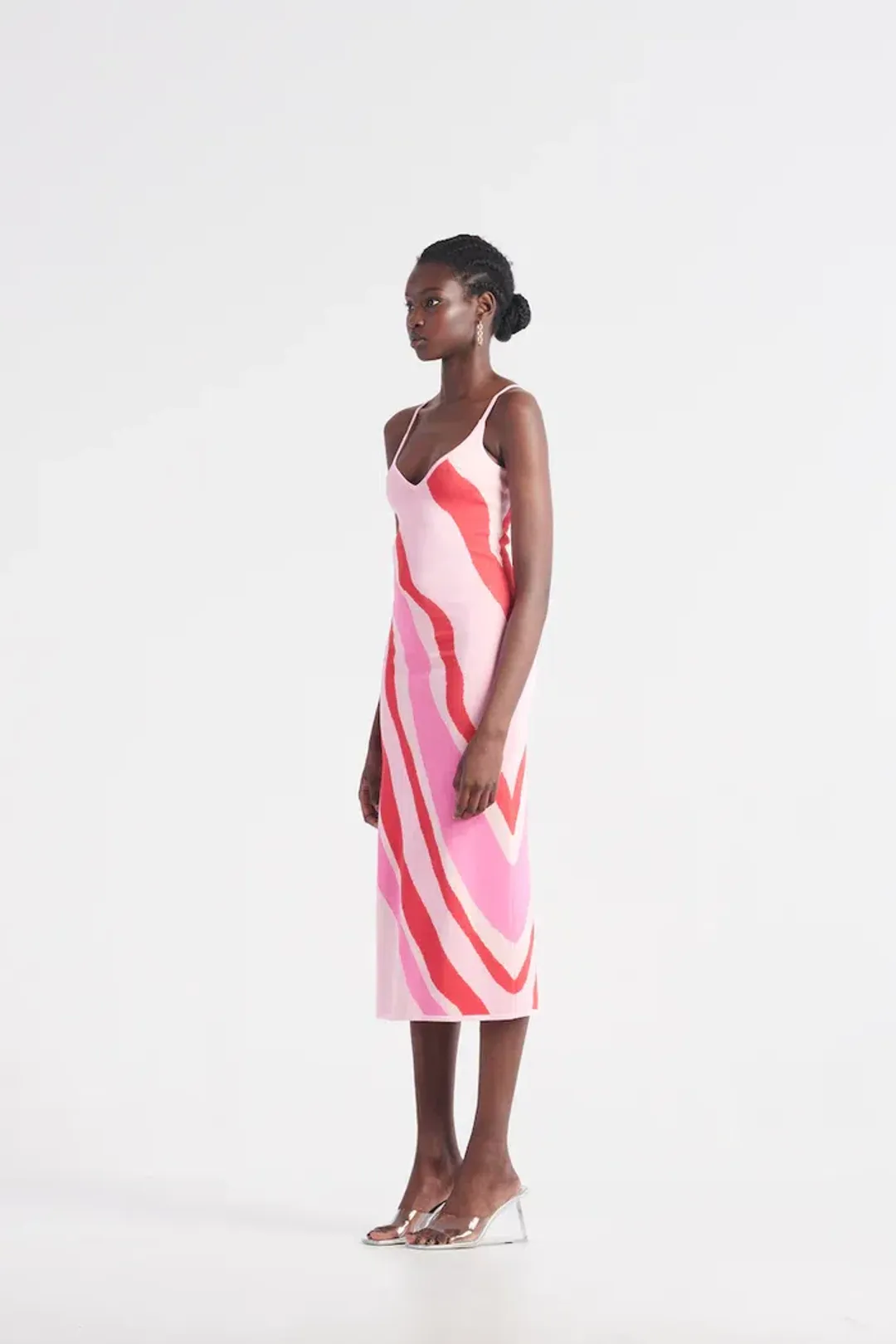 St Cloud Margarita Wave Knit Midi Dress Pink Size XS / Au 6 for rent on The Volte - main image