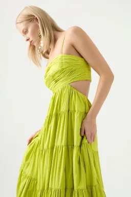 Aje Sartre Tiered Maxi Dress Green Size 8 / S for rent on The Volte - image 2