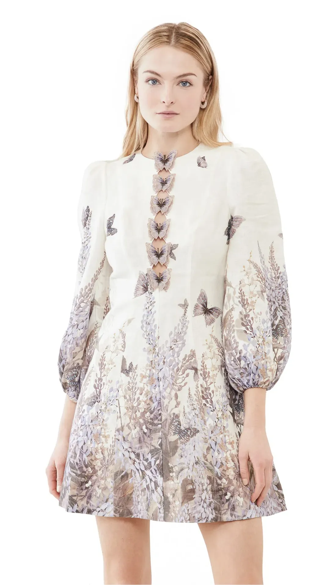 Zimmermann Luminous Butterfly Mini Dress Print Size 3/AU 14 for rent on The Volte - main image