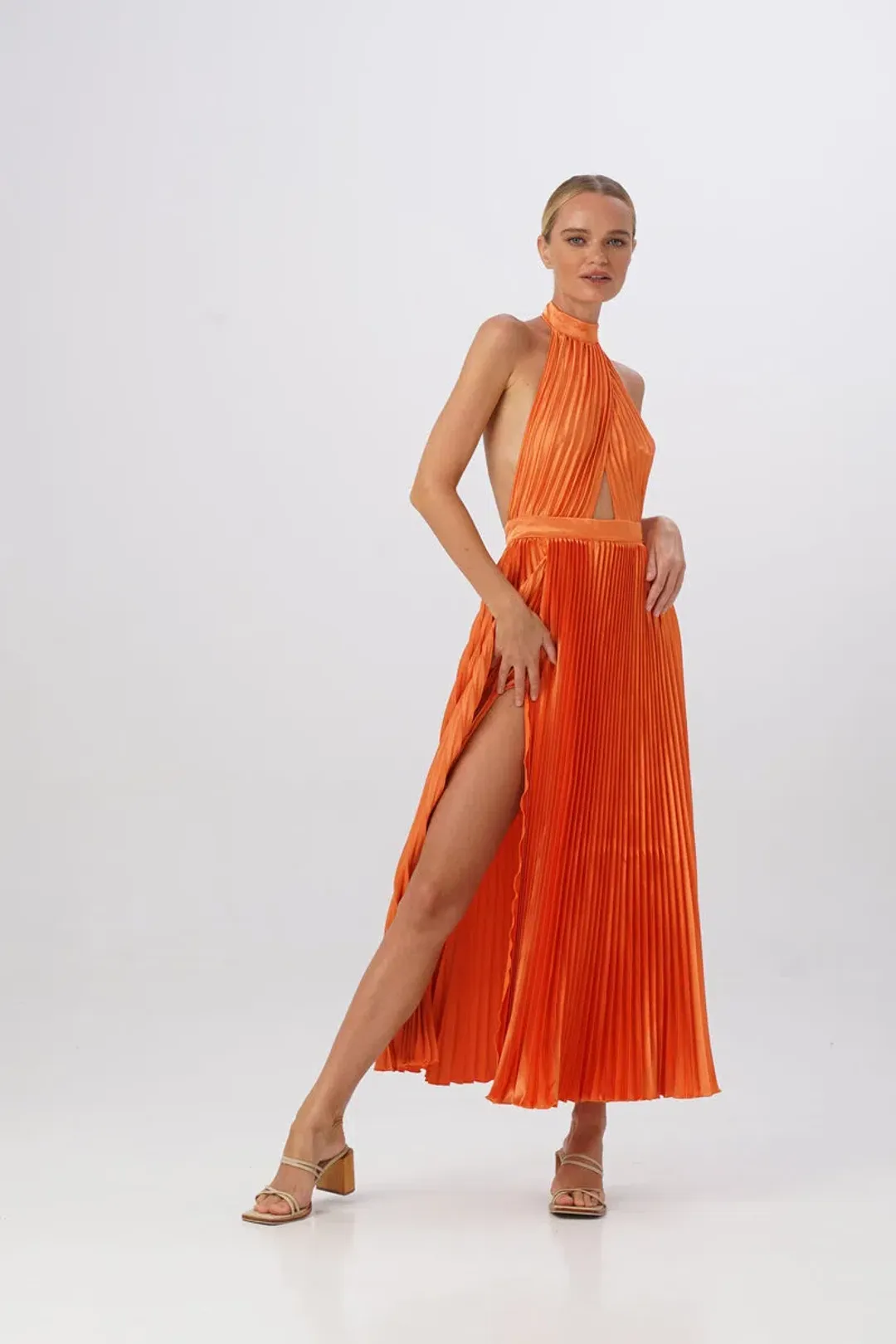 Lidee Renaissance Split Gown Tangelo Size 6  for rent on The Volte - main image