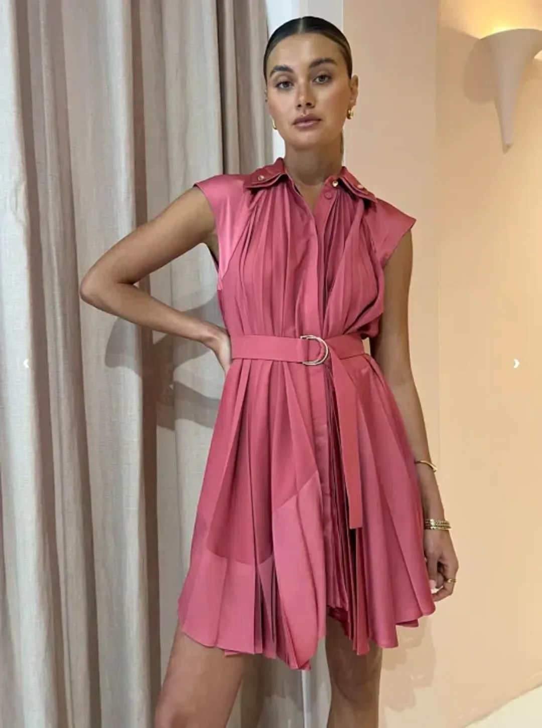 Acler Seymour Dress Dusty Pink Size 6 for rent on The Volte - main image