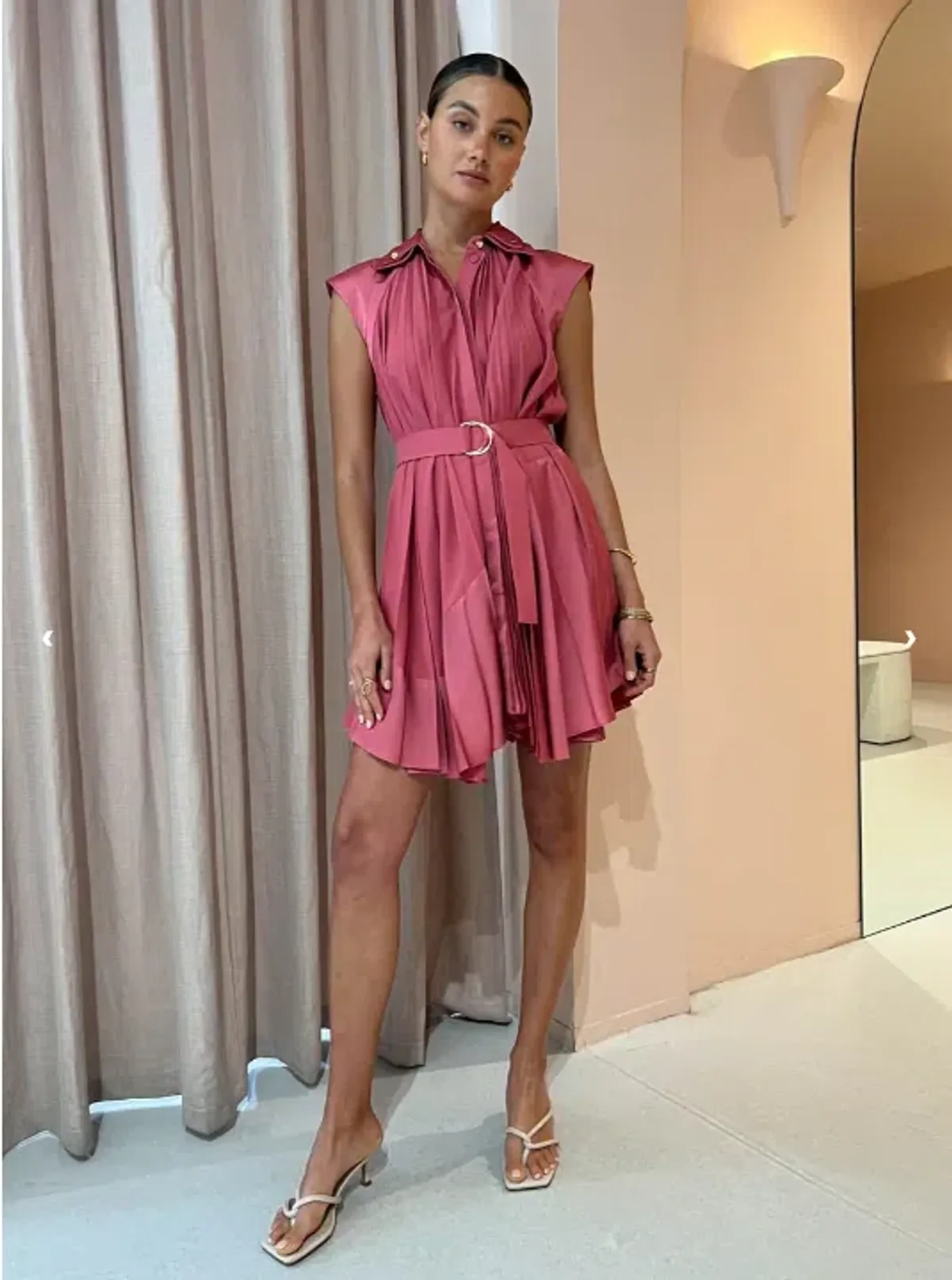 Acler Seymour Dress Dusty Pink Size 6 for rent on The Volte - main image