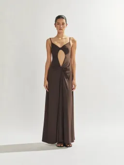 One Mile the Label Sammy Maxi Dress Cocoa Size XS/Au 6  for rent on The Volte - image 1