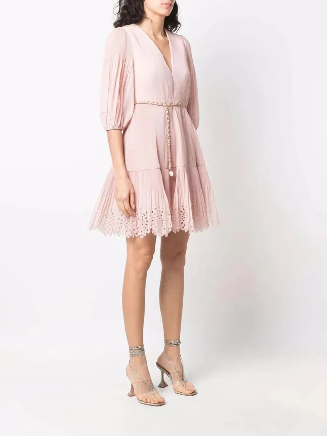 Zimmermann Pleated Mini Dress Pink Size 0 / Au 8 for rent on The Volte - main image