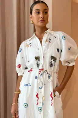 Alemais Soleil Embroidery Dress Print Size 10  for rent on The Volte - image 2