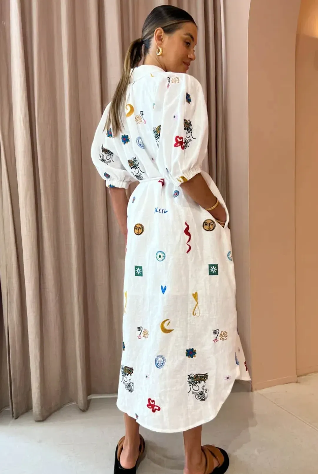 Alemais Soleil Embroidery Dress Print Size 10  for rent on The Volte - main image
