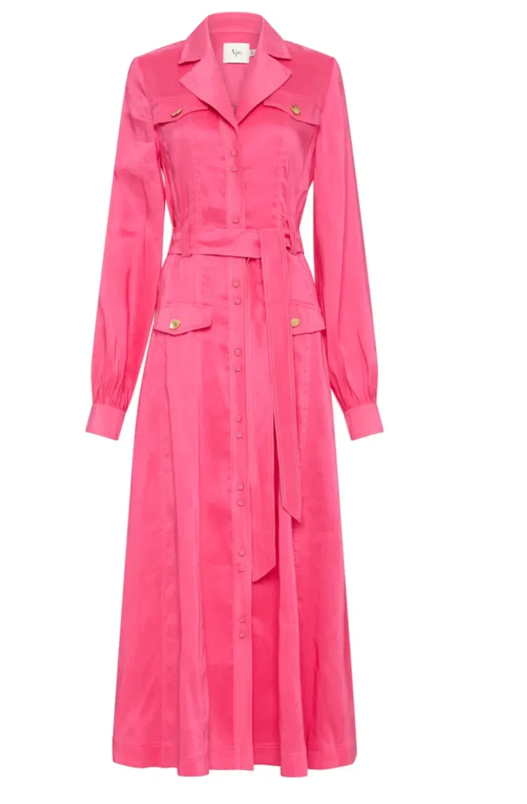 AJE Sophie Shirt Midi Dress Berry Size 10 for rent on The Volte - main image