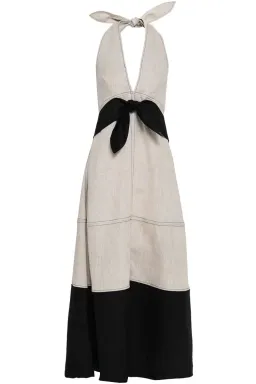 Paper London Linen Maxi Dress Grey Size 12 for rent on The Volte - image 3