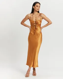 Shona joy Alma Lace Up Midi Dress Tumeric Size 8 for rent on The Volte - image 3