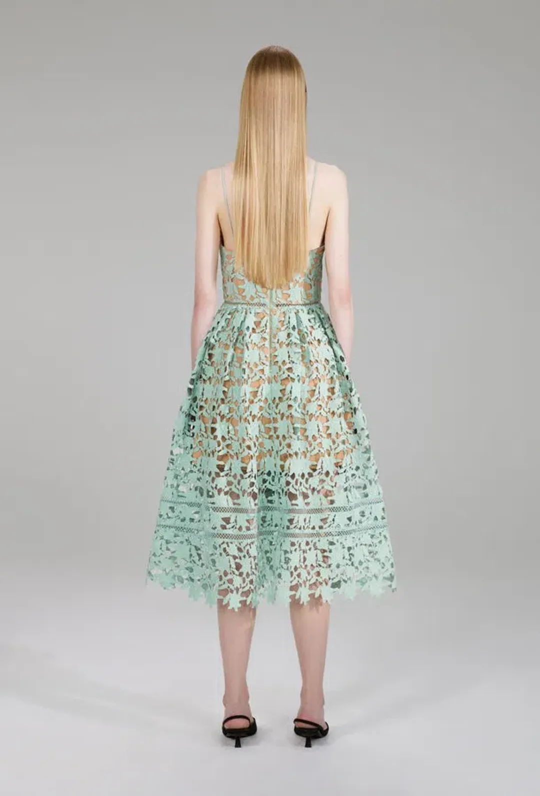 Self Portrait Azalea Midi Dress Mint Size 14 for rent on The Volte - main image