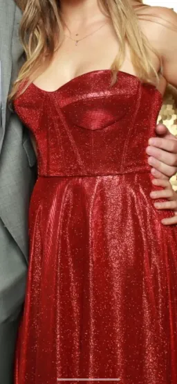 Tania Olsen Daphne Glitter Corset Formal Dress PO927 Red Size 10 for rent on The Volte - image 2