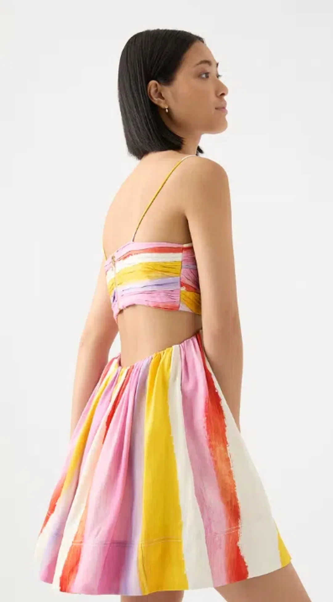 Aje Liza Ruched Baby Doll Dress Multi Size 10 for rent on The Volte - main image