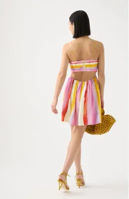 Aje Liza Ruched Baby Doll Dress Multi Size 10 for rent on The Volte - image 2