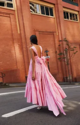 Aje Marguerite Tie Back Maxi Dress Pink Size 12 for rent on The Volte - image 4