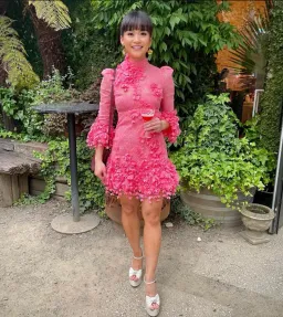 Zimmermann High Tide Lace Mini Dress in Guava Pink Size 1 / AU 10 for rent on The Volte - image 1