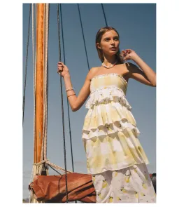 Ambra Maddalena Guinevera Dress Lemonata/White Size 10 for rent on The Volte - image 2