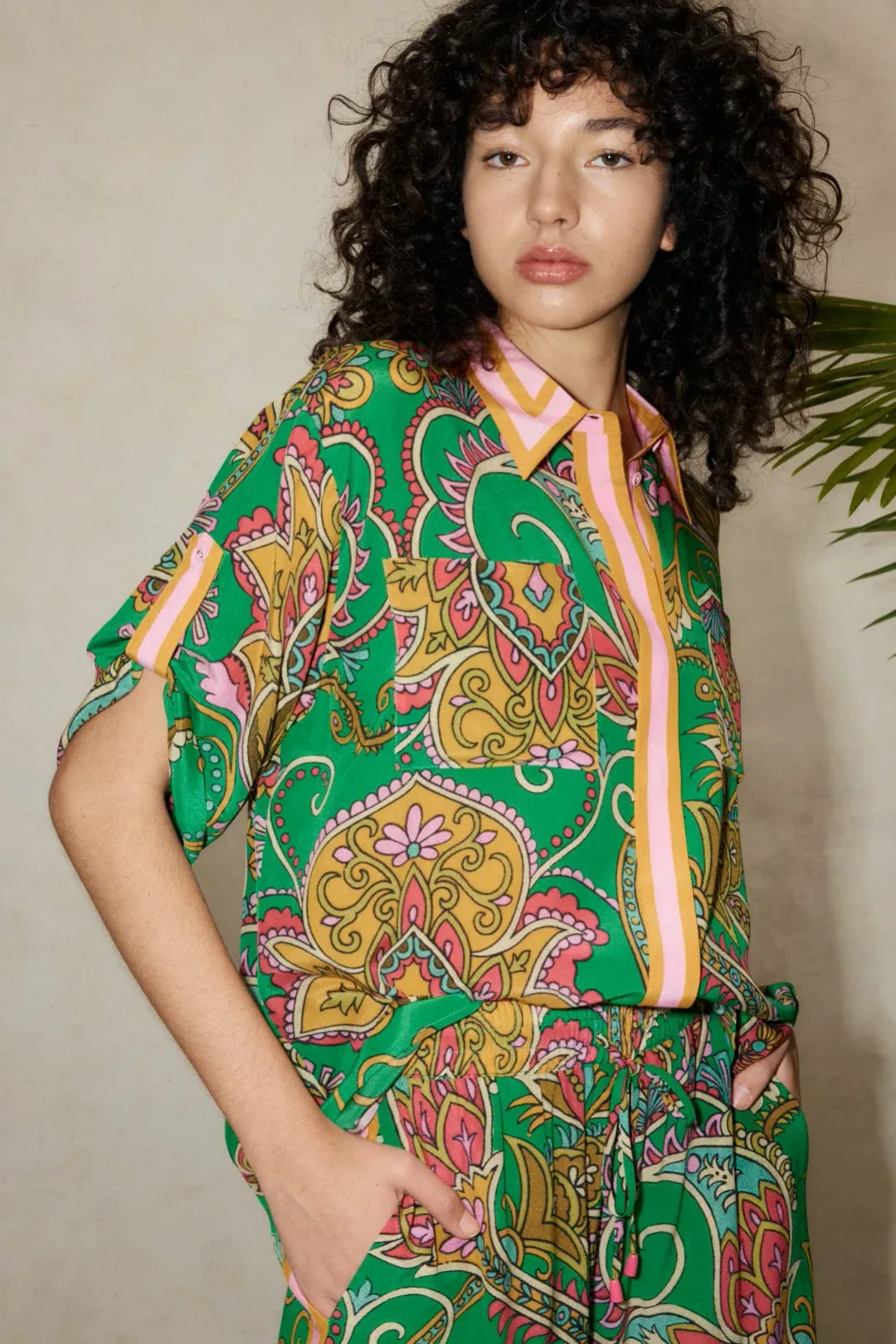 Alemais Marion Shirt Green Size 6 for rent on The Volte - main image
