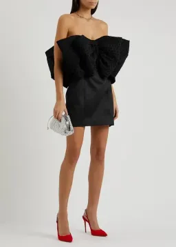 Rotate By Birger Christensen Natalie Bow Dress Black Size 8 for rent on The Volte - image 1