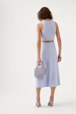 Aje Elm Braided Knit Tank Top and Petal Knit Midi Skirt Set Cool Lavender Size S/8 for rent on The Volte - image 4
