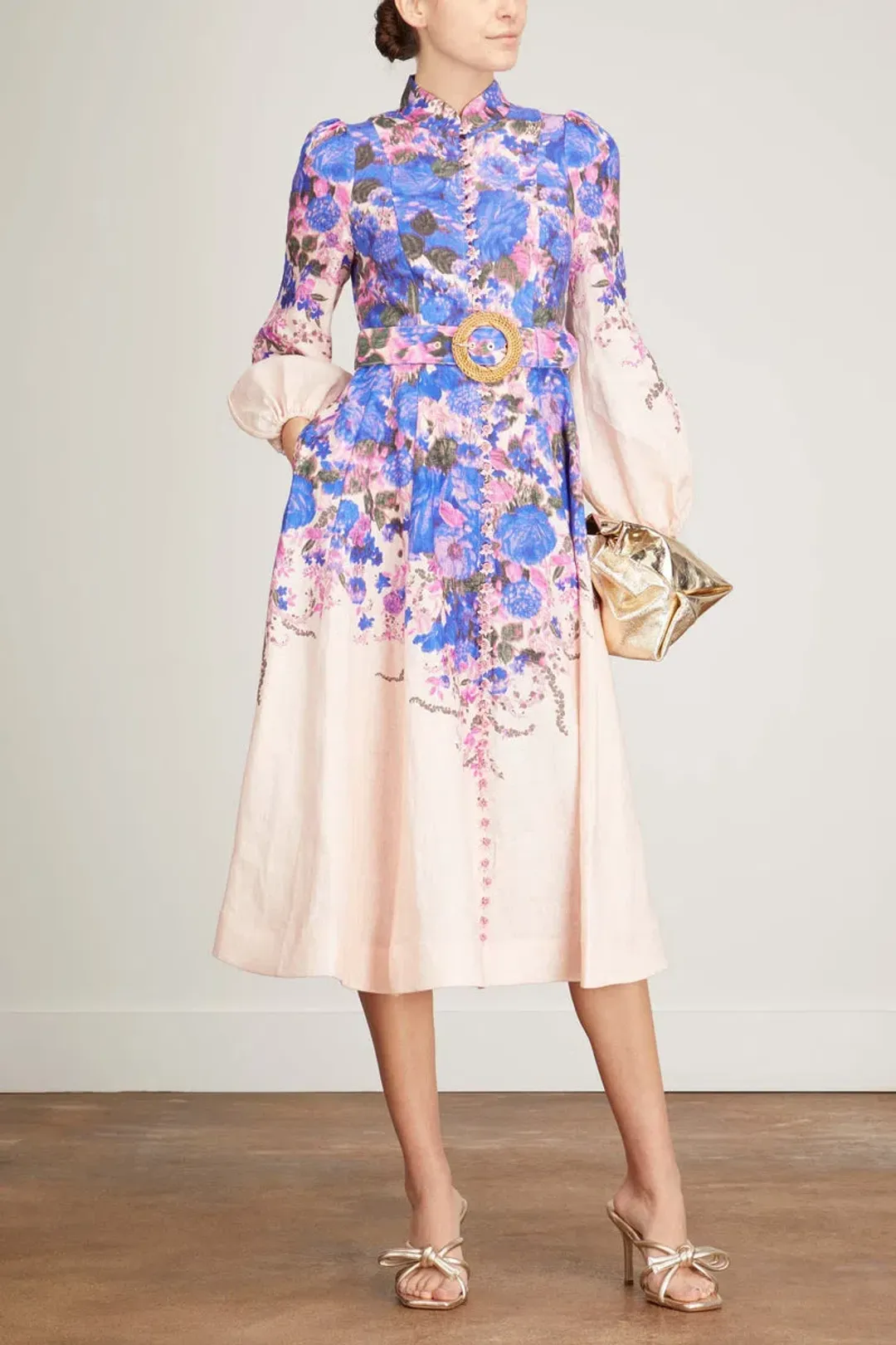 Zimmermann High Tide Buttoned Midi Dress Floral Size 2 / Au 12 for rent on The Volte - main image