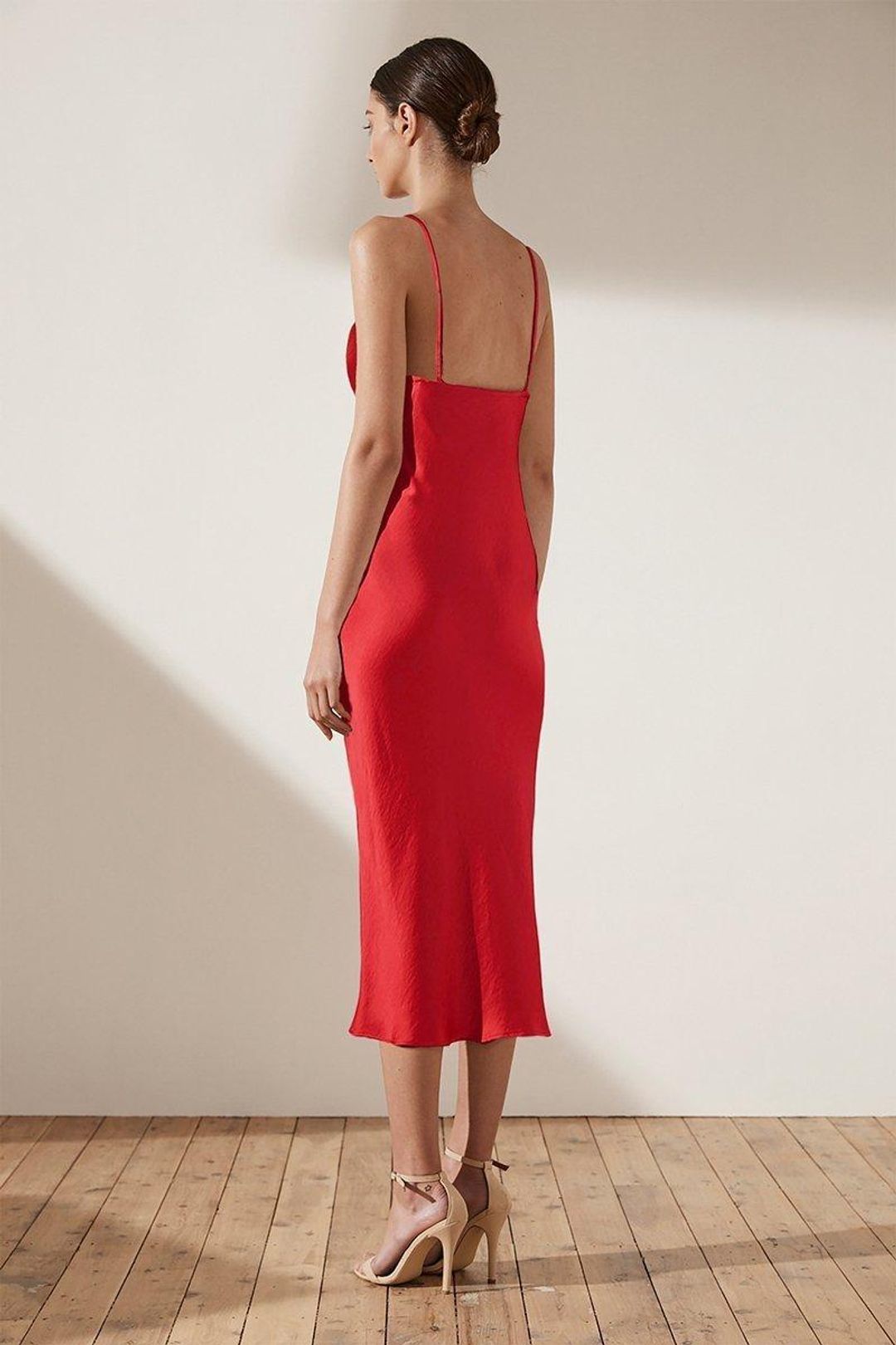 Shona Joy Adonis Bias Slip Midi Dress Ruby size 8 for rent on The Volte - main image