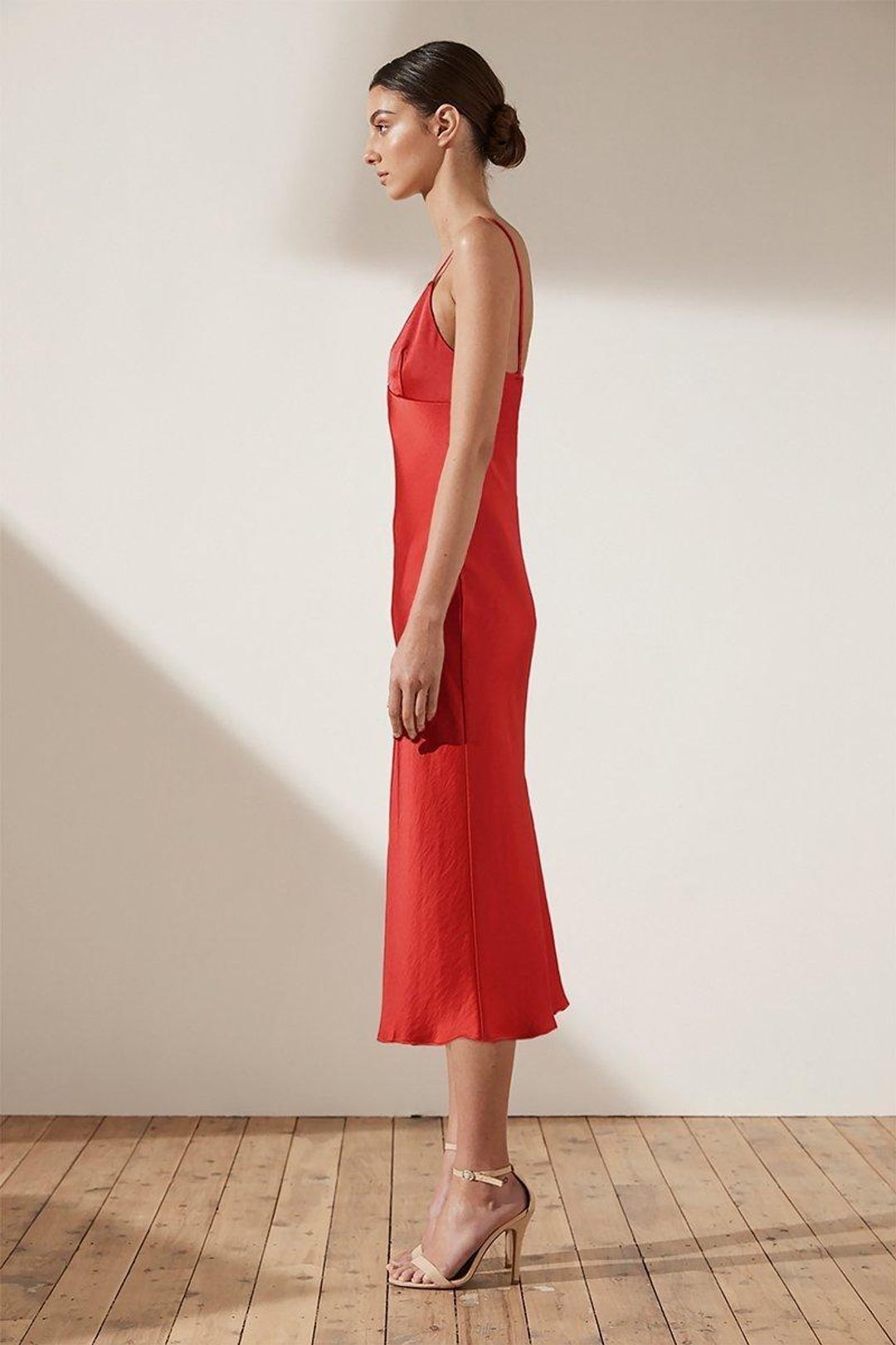 Shona Joy Adonis Bias Slip Midi Dress Ruby size 8 for rent on The Volte - main image