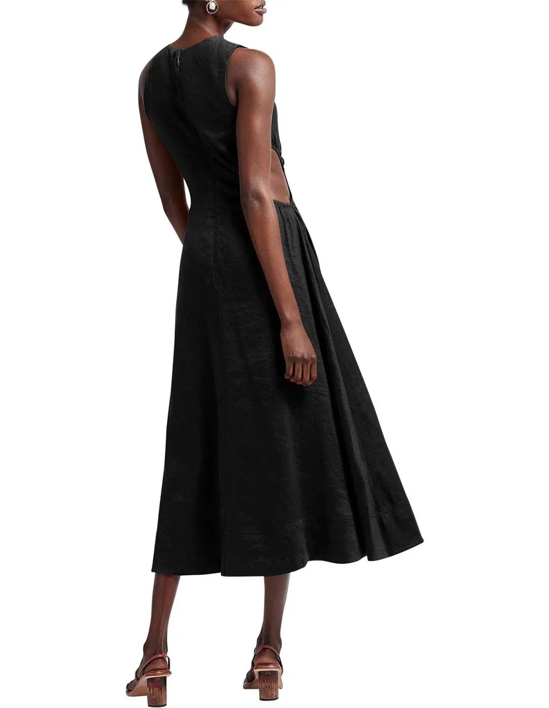 Aje Chateau Cut Out Midi Dress Black Size 4 / XXS for rent on The Volte - main image