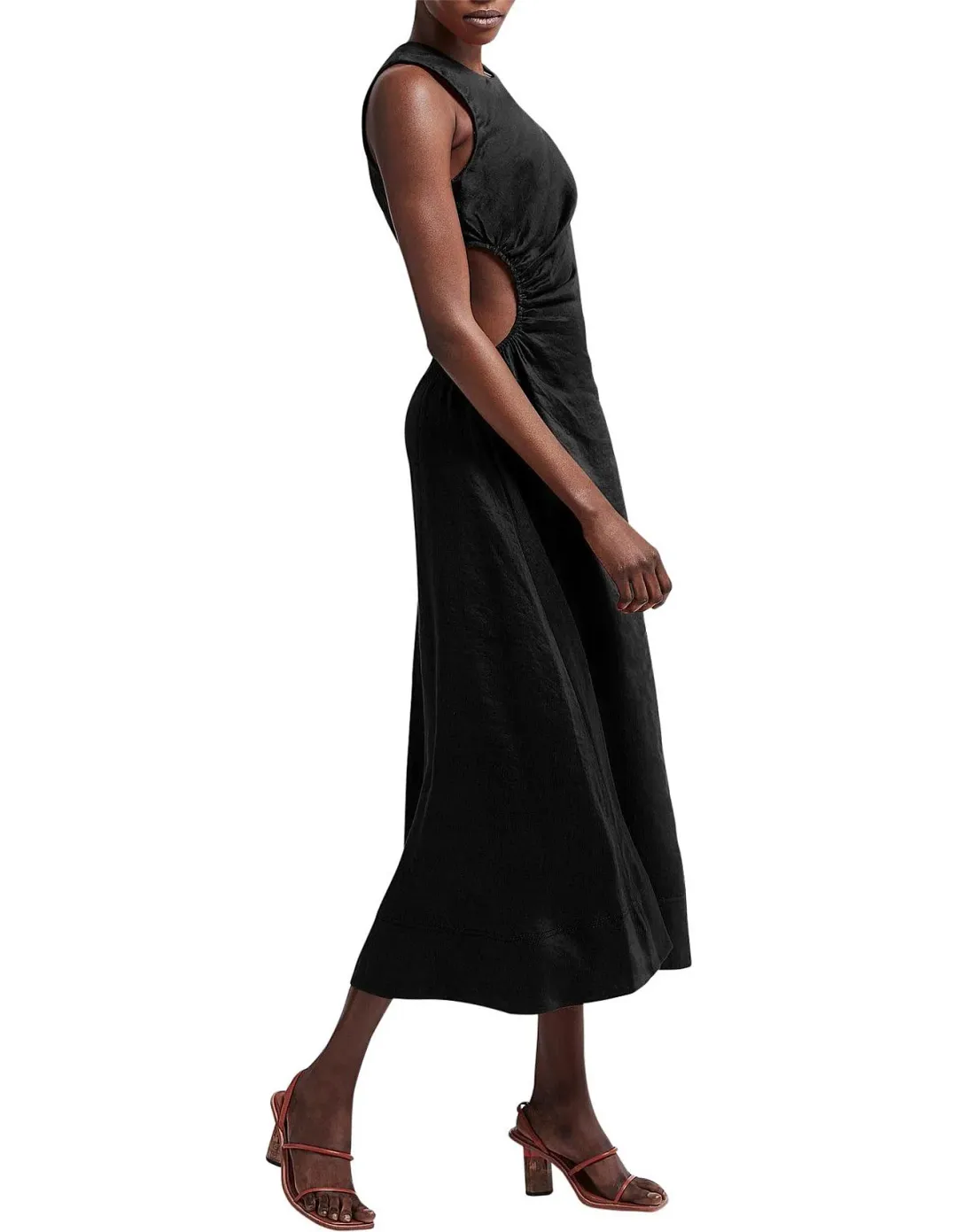 Aje Chateau Cut Out Midi Dress Black Size 4 / XXS for rent on The Volte - main image