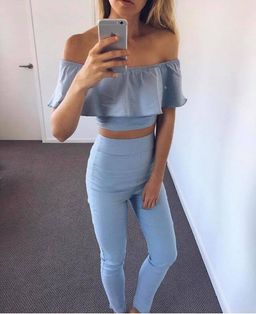 Baby Blue Top and Pant Set for rent on The Volte - image 1