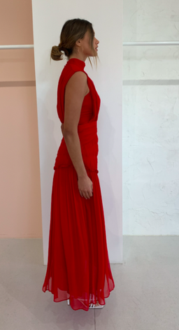 Shona Joy Clemence High Neck Midi Dress Red Size 12 for rent on The Volte - image 2