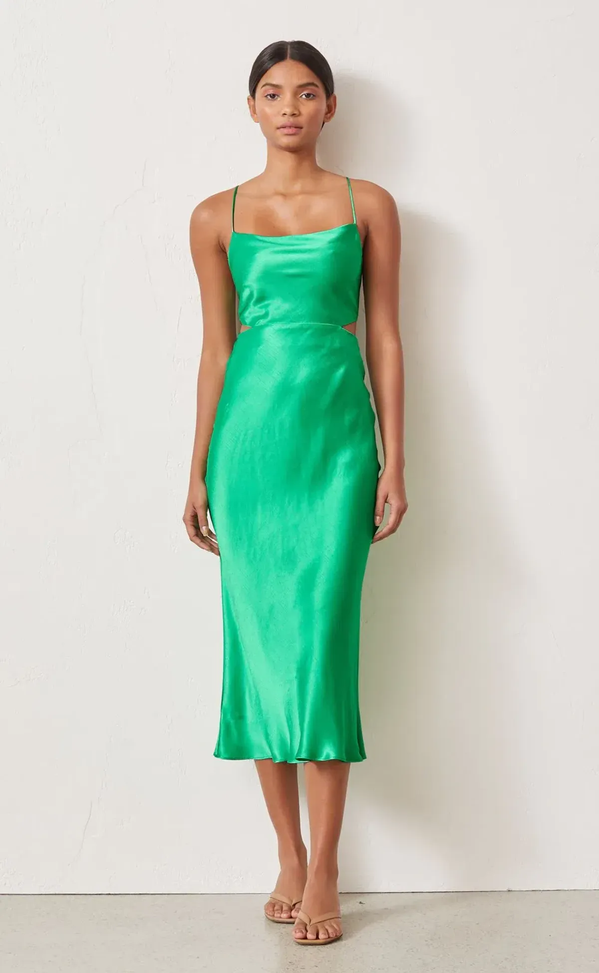 Bec & Bridge Loren Midi Dress Green Size 6 for rent on The Volte - main image