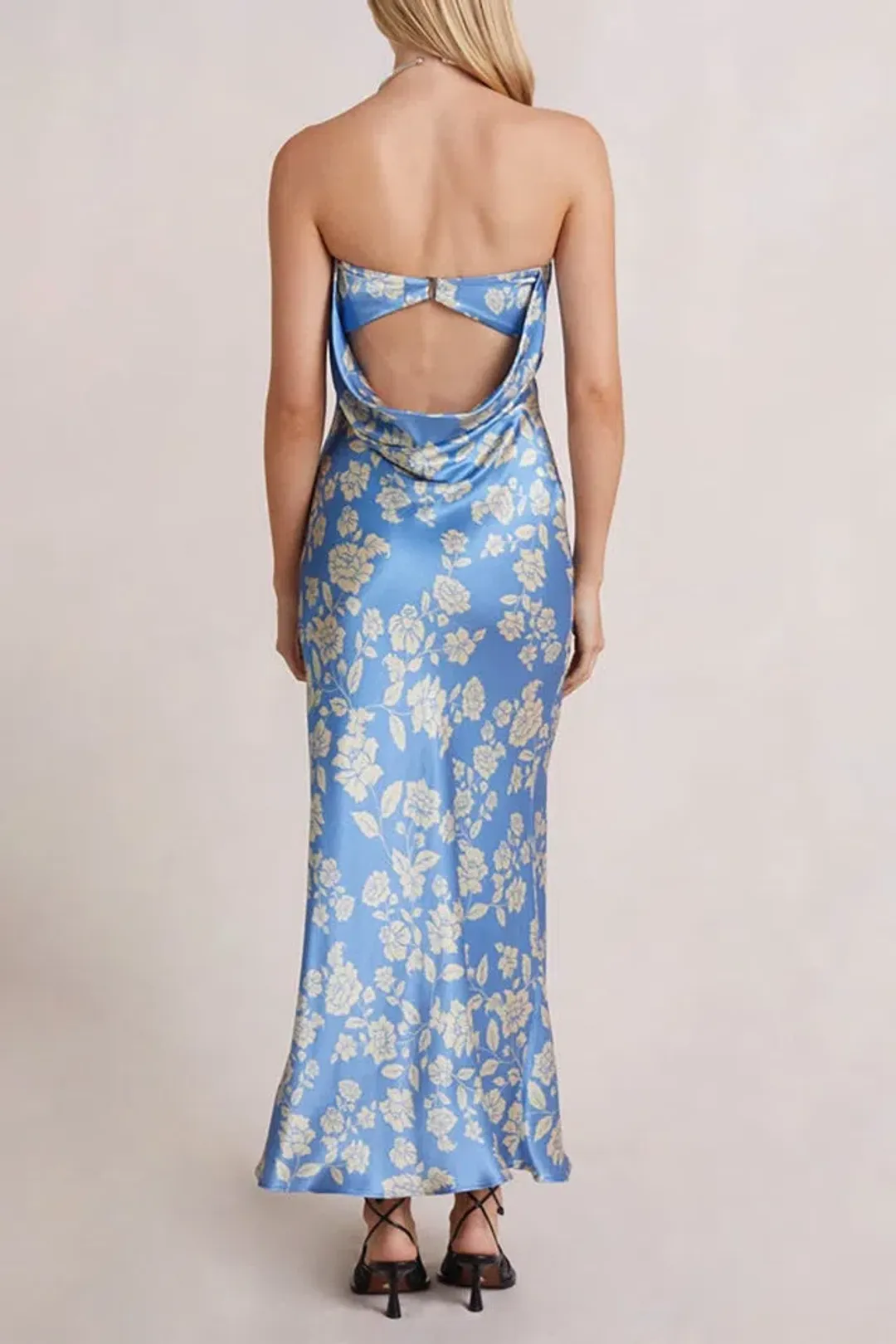 Bec & Bridge Blossom Strapless Maxi Dress Blue Size 10 for rent on The Volte - main image