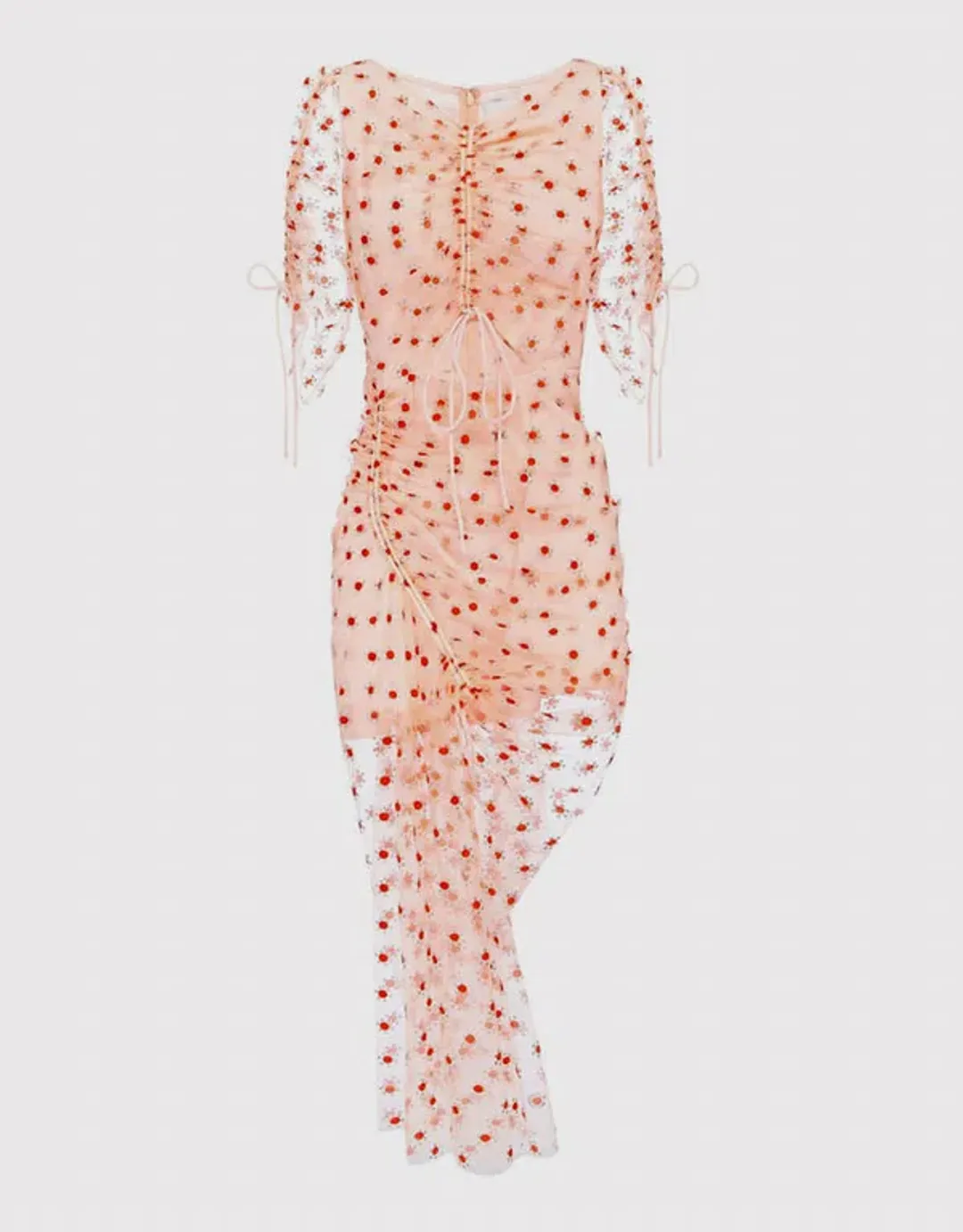 Alice McCall Stardust Midi Dress Beige/Red Size 8 for rent on The Volte - main image