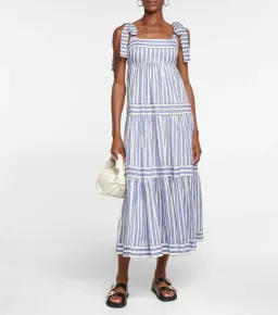 Zimmermann Pattie Striped Maxi Tie Dress Blue Size 6 for rent on The Volte - image 1